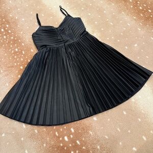 Black faux leather dress